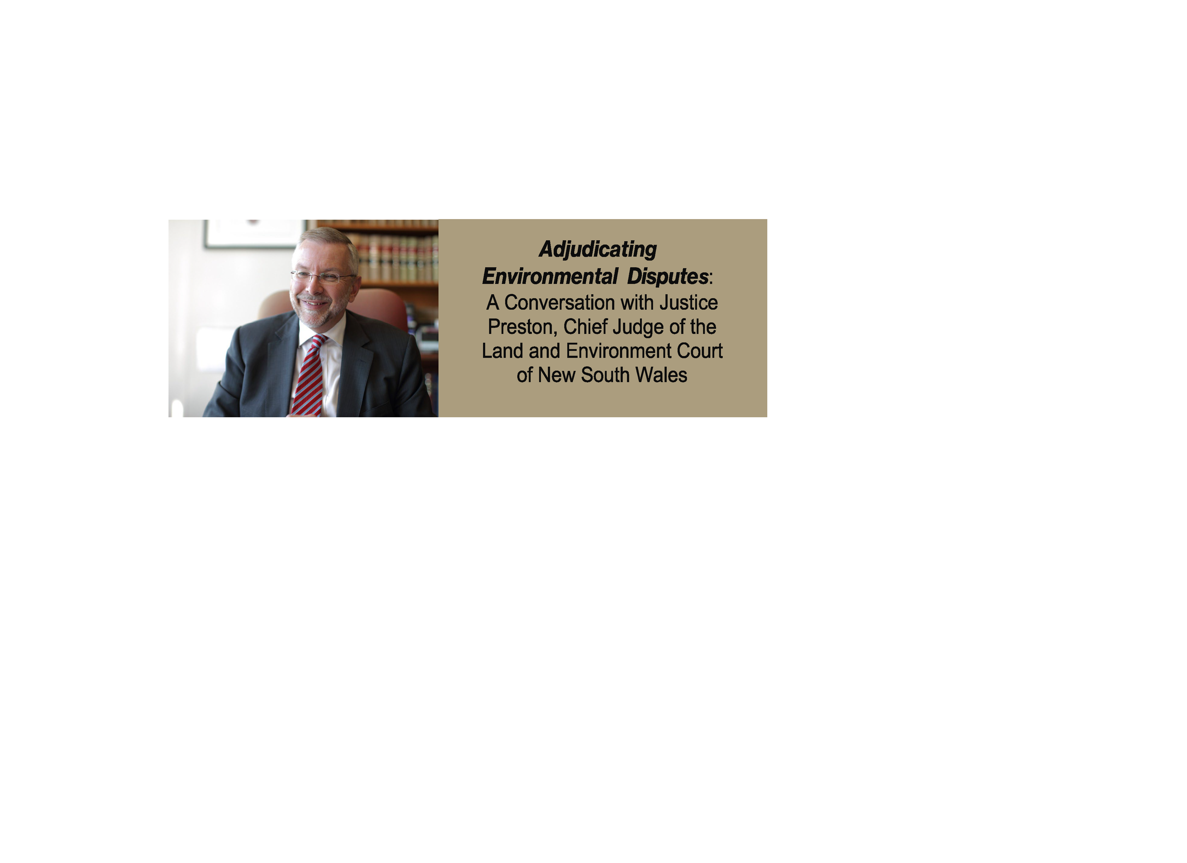 image of Justice Preston and title of talk