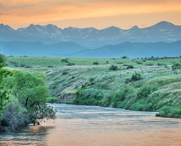 St. Vrain Creek and Rocky Mountains