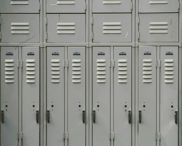 Gray lockers